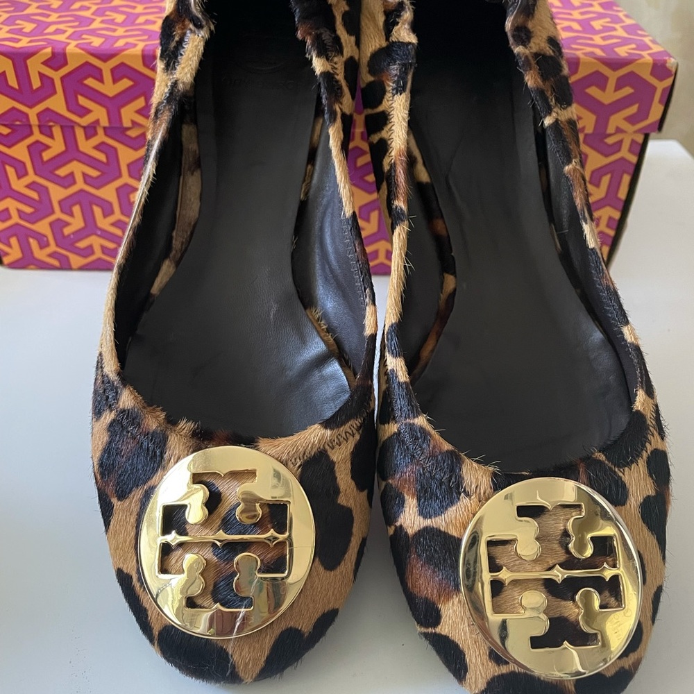 Tory Burch Leopard Reva Haircalf Flats